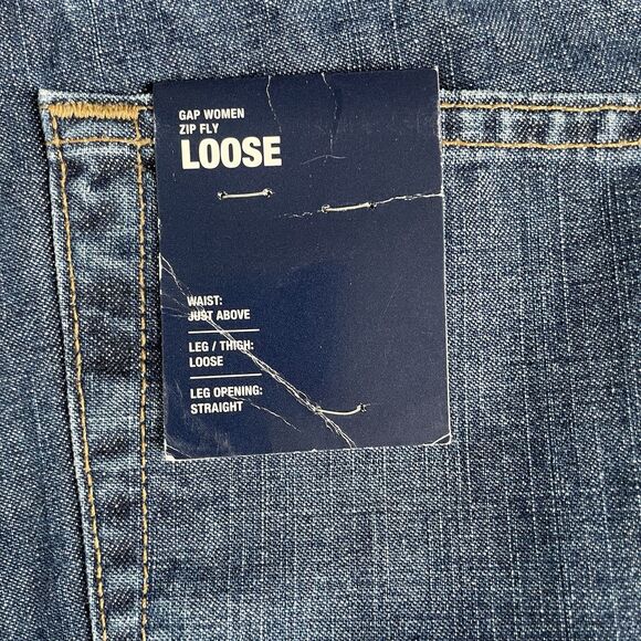 Gap Loose Fit Straight Leg Women's Jeans Blue Faded Denim Size 8 Regular NEW - Picture 4 of 12